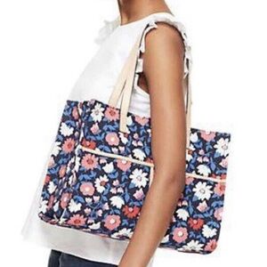 Kate Spade Washington Square Mega Sam Tote Rich Navy Floral Print
